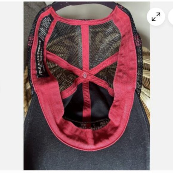 Polo Jeans Ralph Lauren Strap Back Hat Cap RL Black Red Baseball - Picture 5 of 6